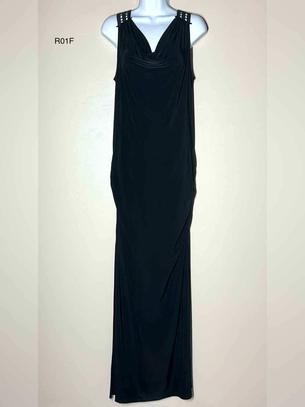 VENUS Black Sleeveless Maxi Dress with Cowl Neck